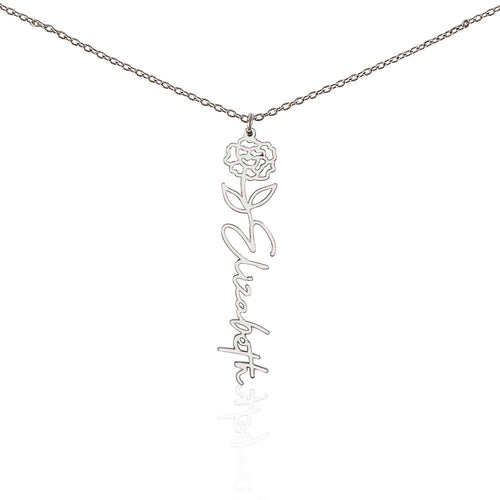 Non-Message Card Flower Name Necklace