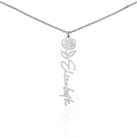 Non-Message Card Flower Name Necklace