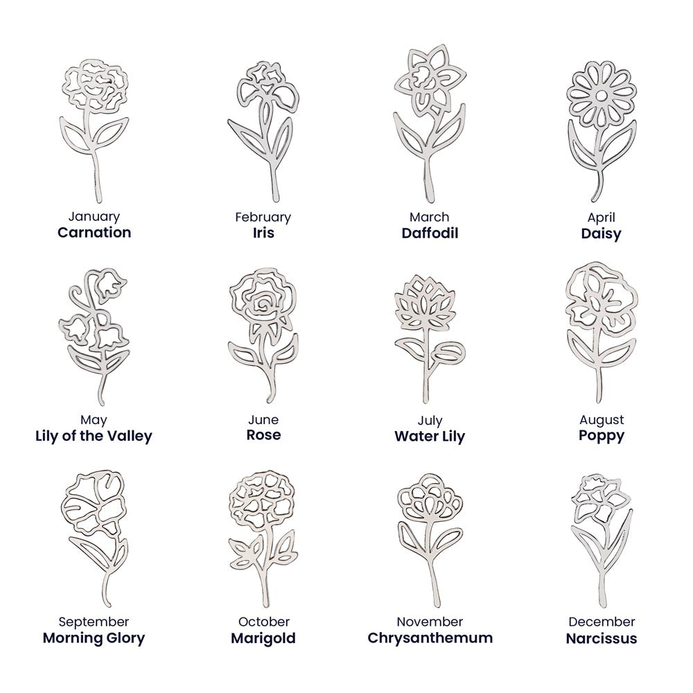 Non-Message Card Flower Name Necklace