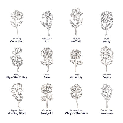 Non-Message Card Flower Name Necklace