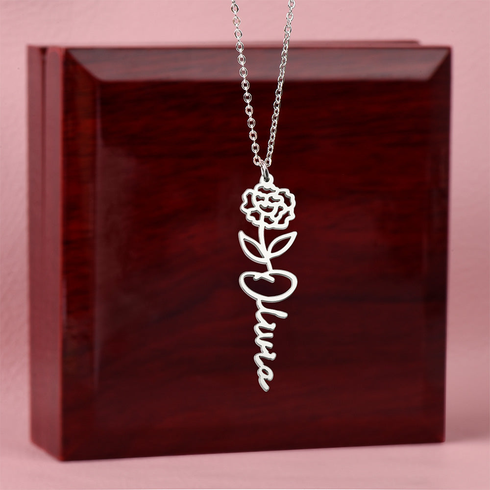 Non-Message Card Flower Name Necklace