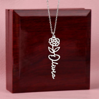 Non-Message Card Flower Name Necklace