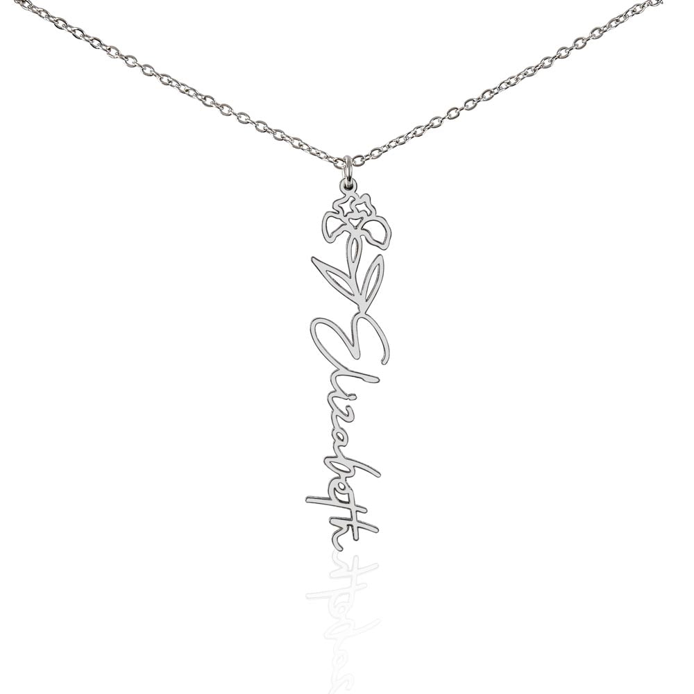 Non-Message Card Flower Name Necklace