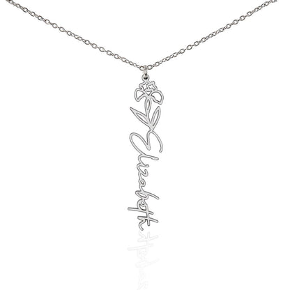 Non-Message Card Flower Name Necklace