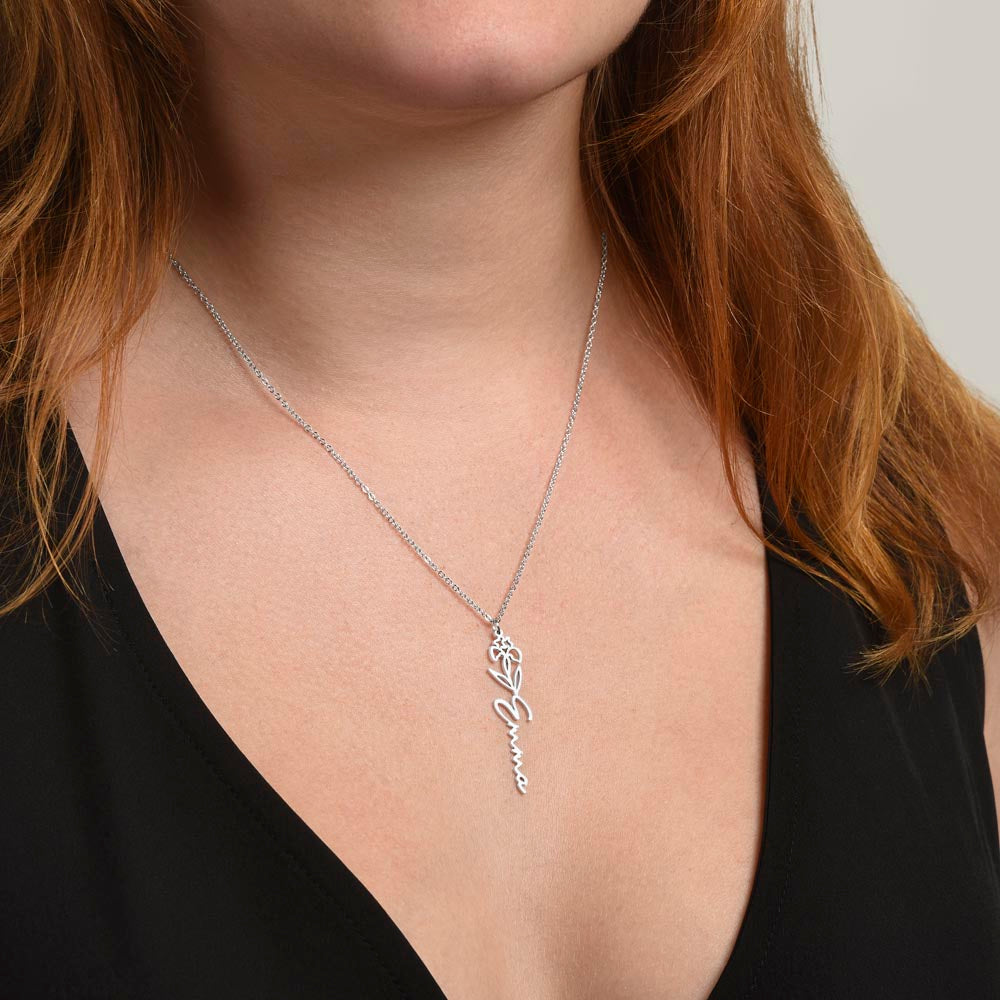 Non-Message Card Flower Name Necklace