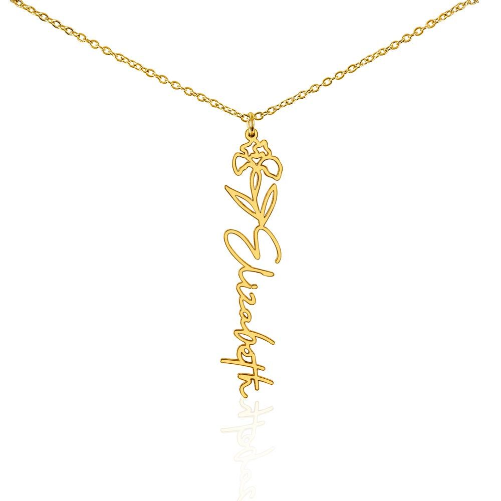Non-Message Card Flower Name Necklace