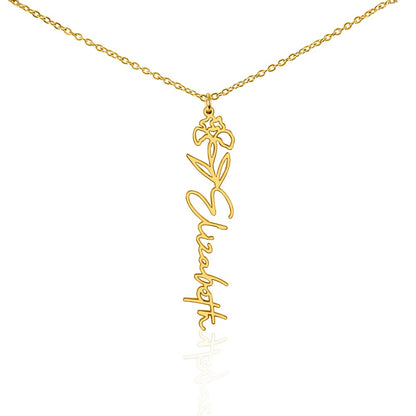 Non-Message Card Flower Name Necklace