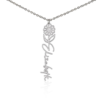 Non-Message Card Flower Name Necklace