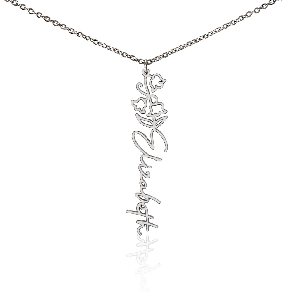 Non-Message Card Flower Name Necklace