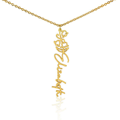 Non-Message Card Flower Name Necklace
