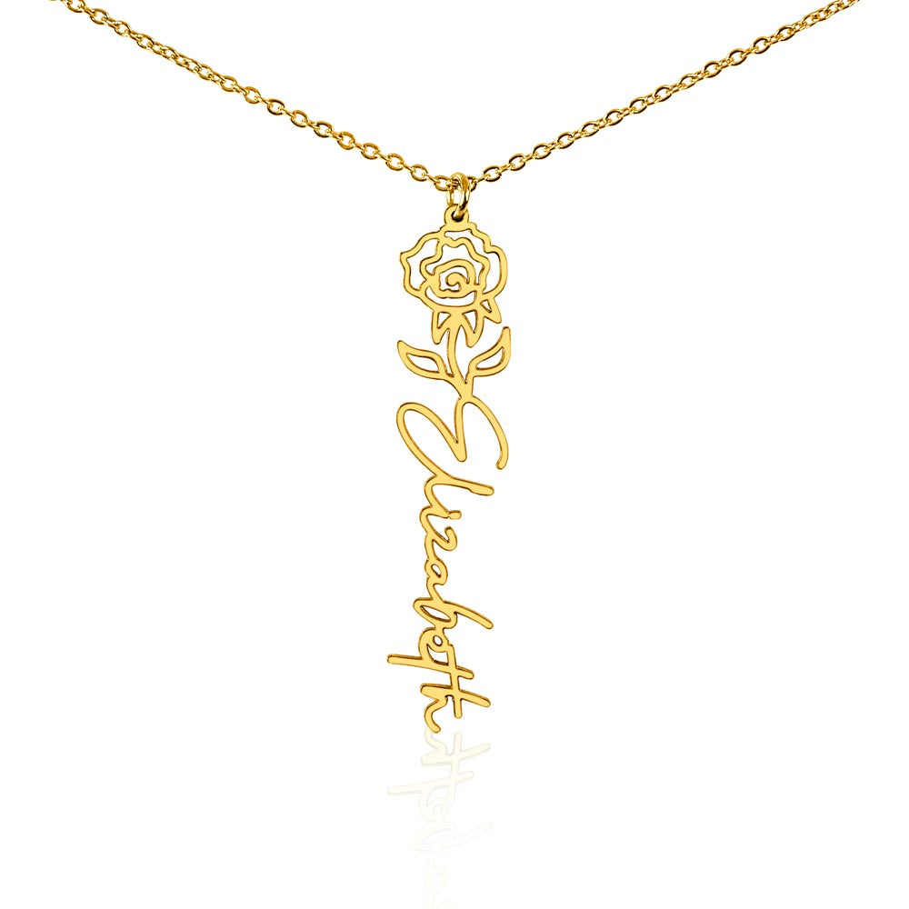 Non-Message Card Flower Name Necklace