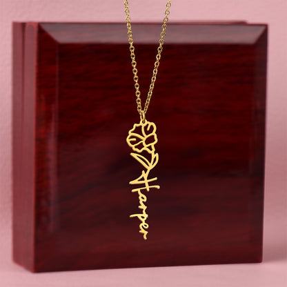 Non-Message Card Flower Name Necklace
