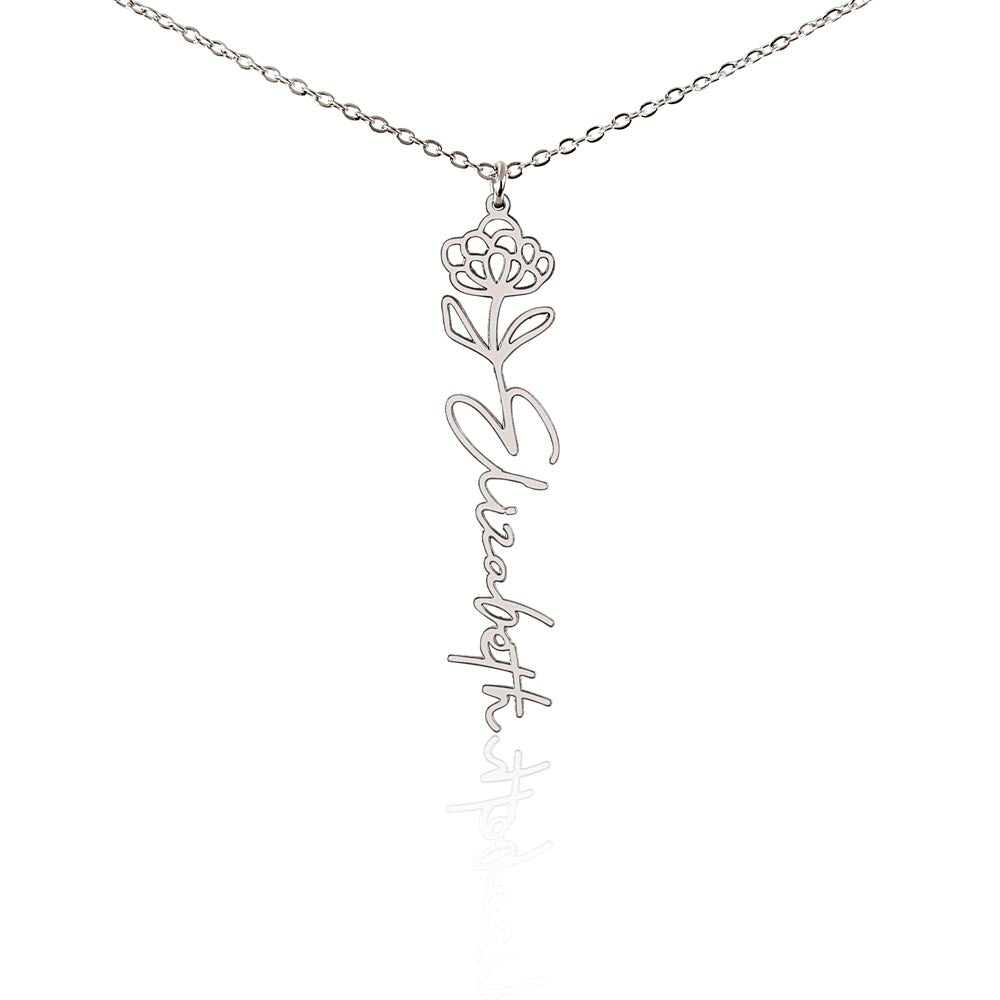 Non-Message Card Flower Name Necklace