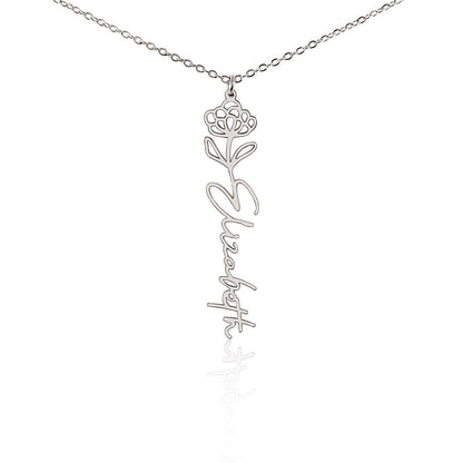Non-Message Card Flower Name Necklace