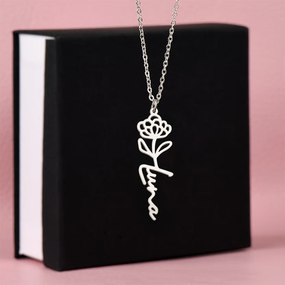 Non-Message Card Flower Name Necklace