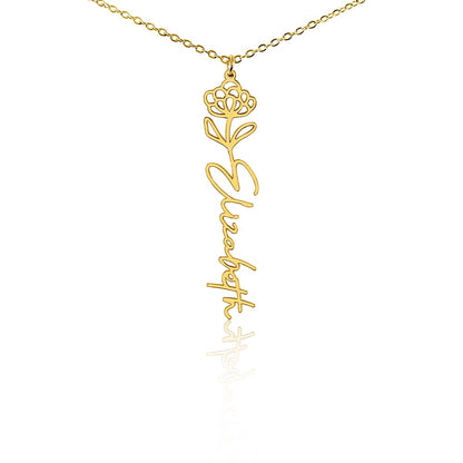 Non-Message Card Flower Name Necklace