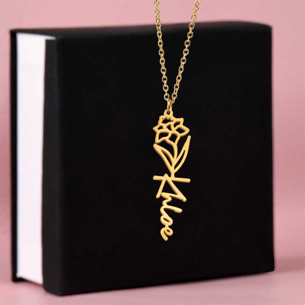 Non-Message Card Flower Name Necklace