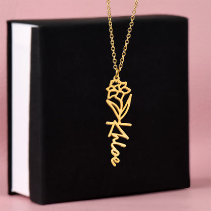 Non-Message Card Flower Name Necklace