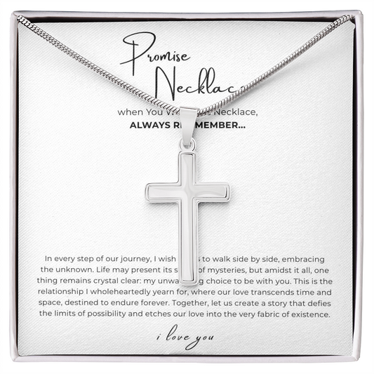 Promise Cross Necklace with Snake Chain