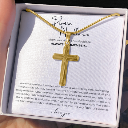Promise Cross Necklace with Snake Chain
