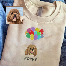 Load image into Gallery viewer, Personalized Embroidered Pet Dog Cat Balloon Hoodie Sweatshirt T-Shirt
