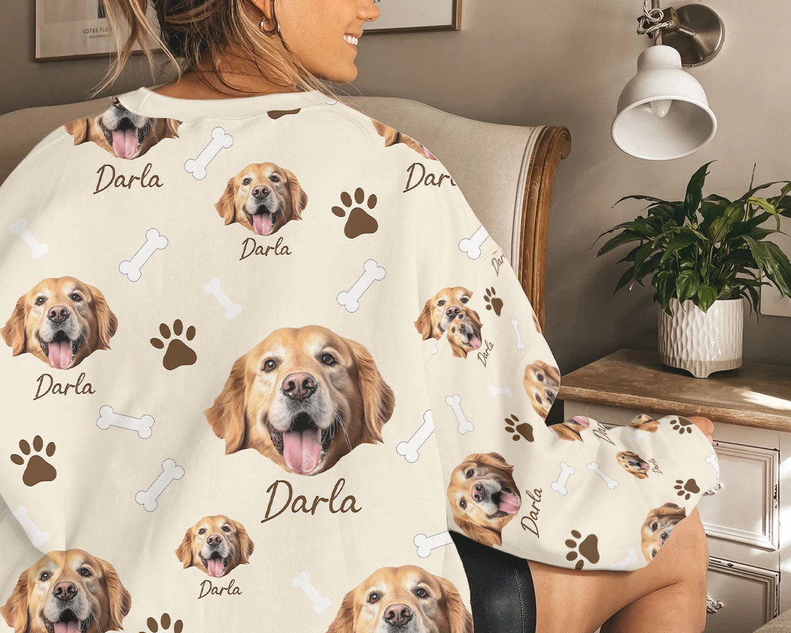 Personalized Pet Dog Cat Photo And Name Custom Sweatshirt