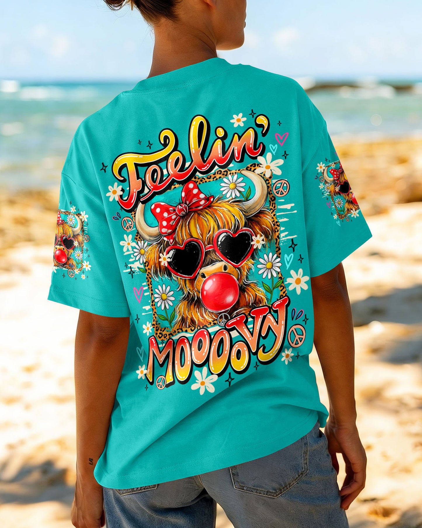 FEELIN' MOOOOVY HIGHLAND COW ALL OVER PRINT - TY0907261