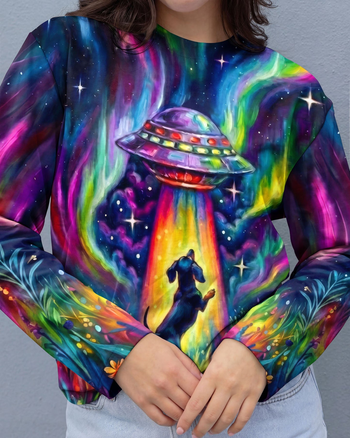 COSMIC ABDUCTION DACHSHUND DOG PSYCHEDELIC ALL OVER PRINT - RI2005261