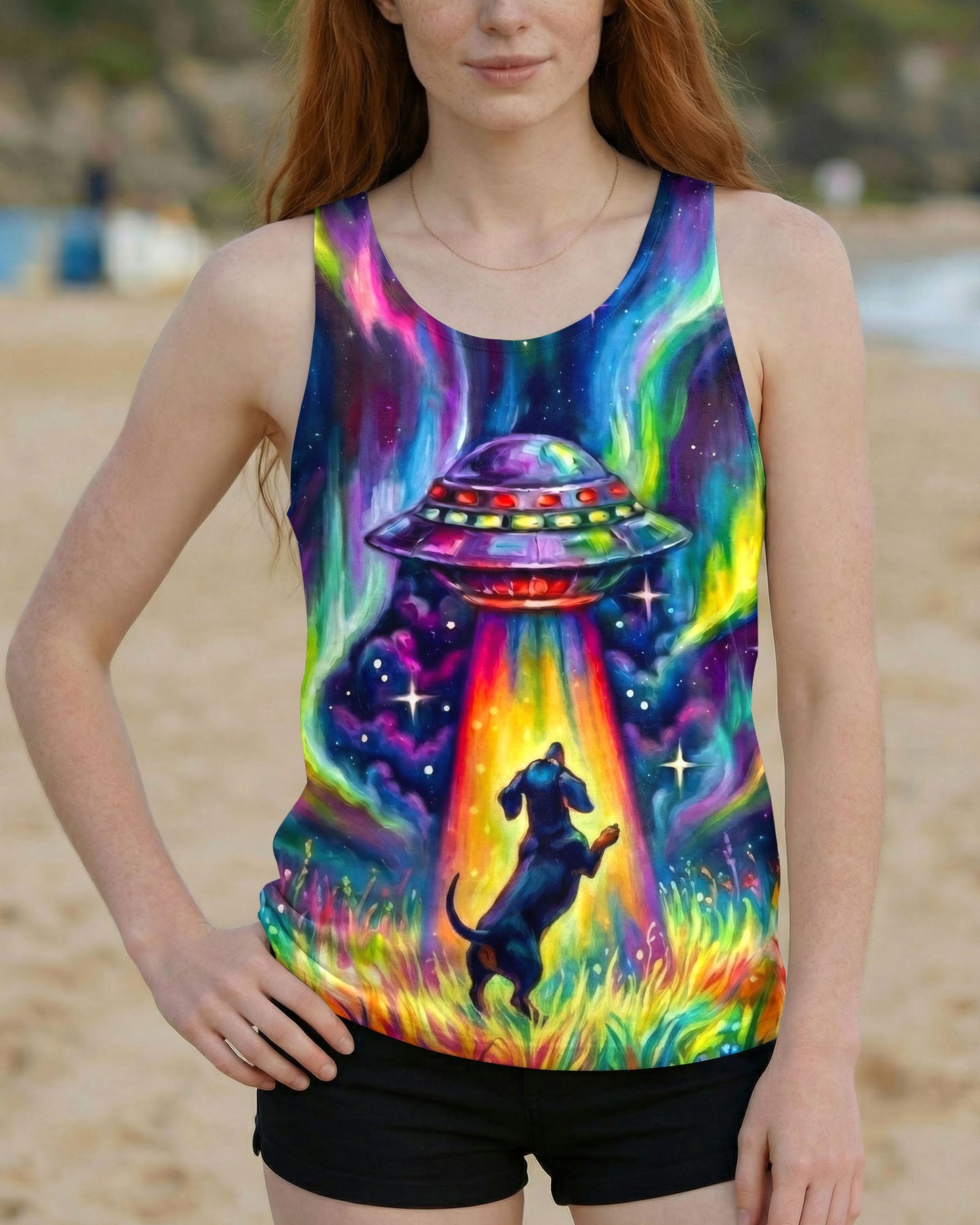 COSMIC ABDUCTION DACHSHUND DOG PSYCHEDELIC ALL OVER PRINT - RI2005261