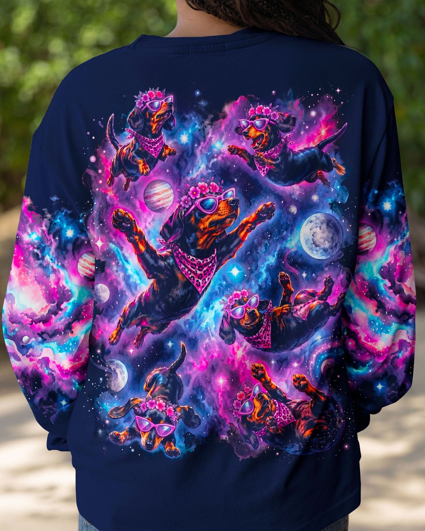 PSYCHEDELIC SPACE DACHSHUND DOG DREAMSCAPE ALL OVER PRINT – RI2005262