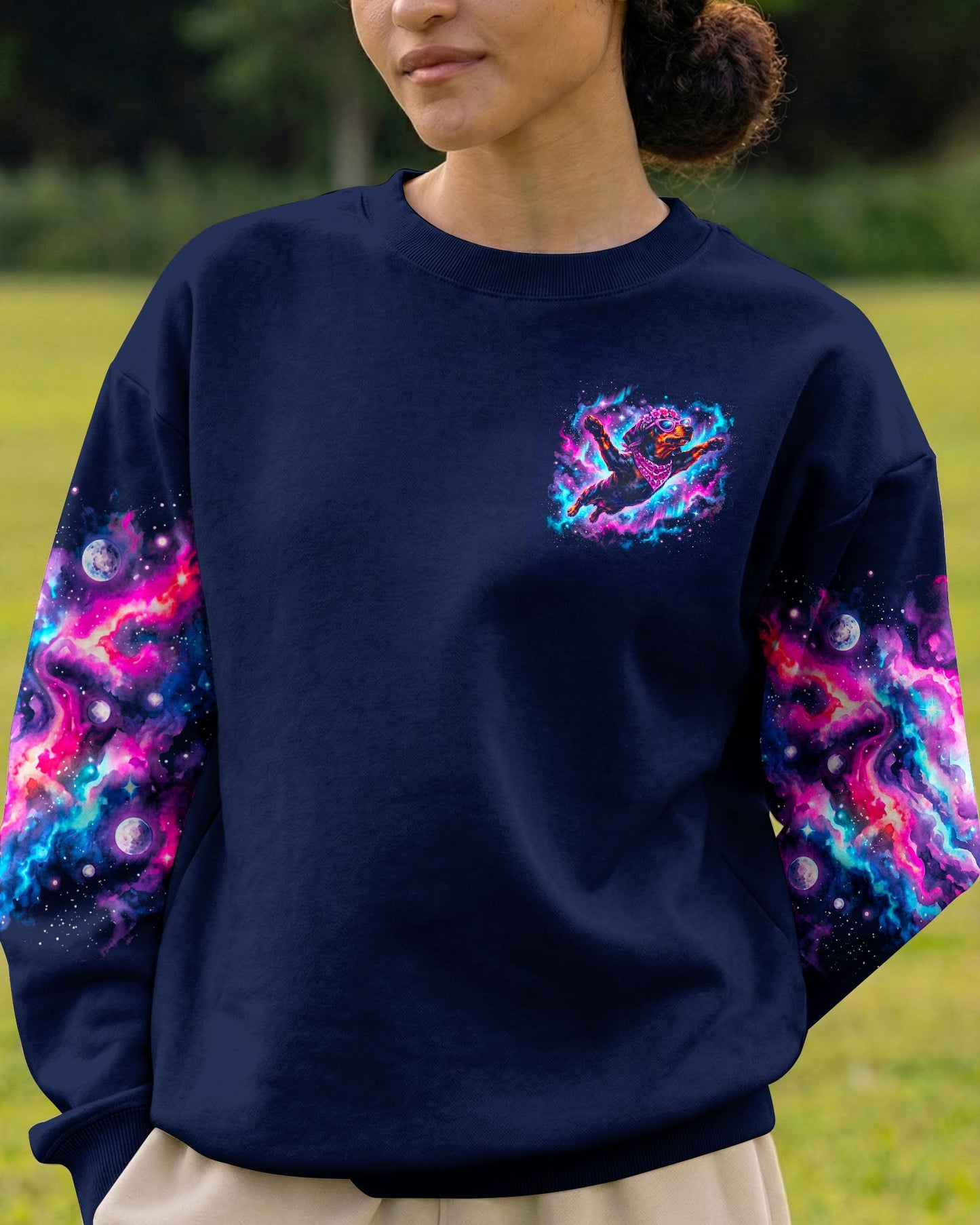 PSYCHEDELIC SPACE DACHSHUND DOG DREAMSCAPE ALL OVER PRINT – RI2005262