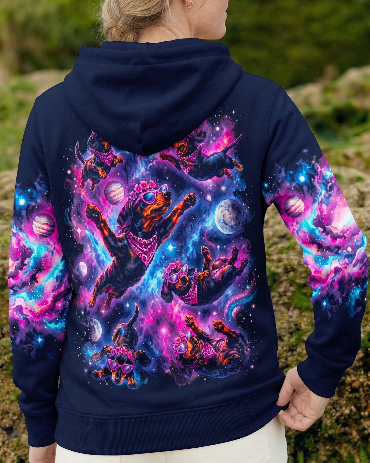 PSYCHEDELIC SPACE DACHSHUND DOG DREAMSCAPE ALL OVER PRINT – RI2005262