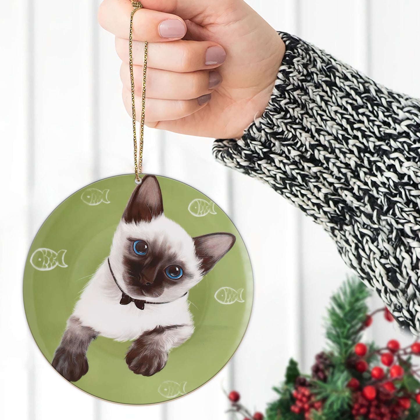Cat Custom Pet Dog Cat Ceramic Ornament