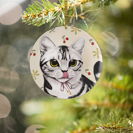 Cat Custom Pet Dog Cat Ceramic Ornament