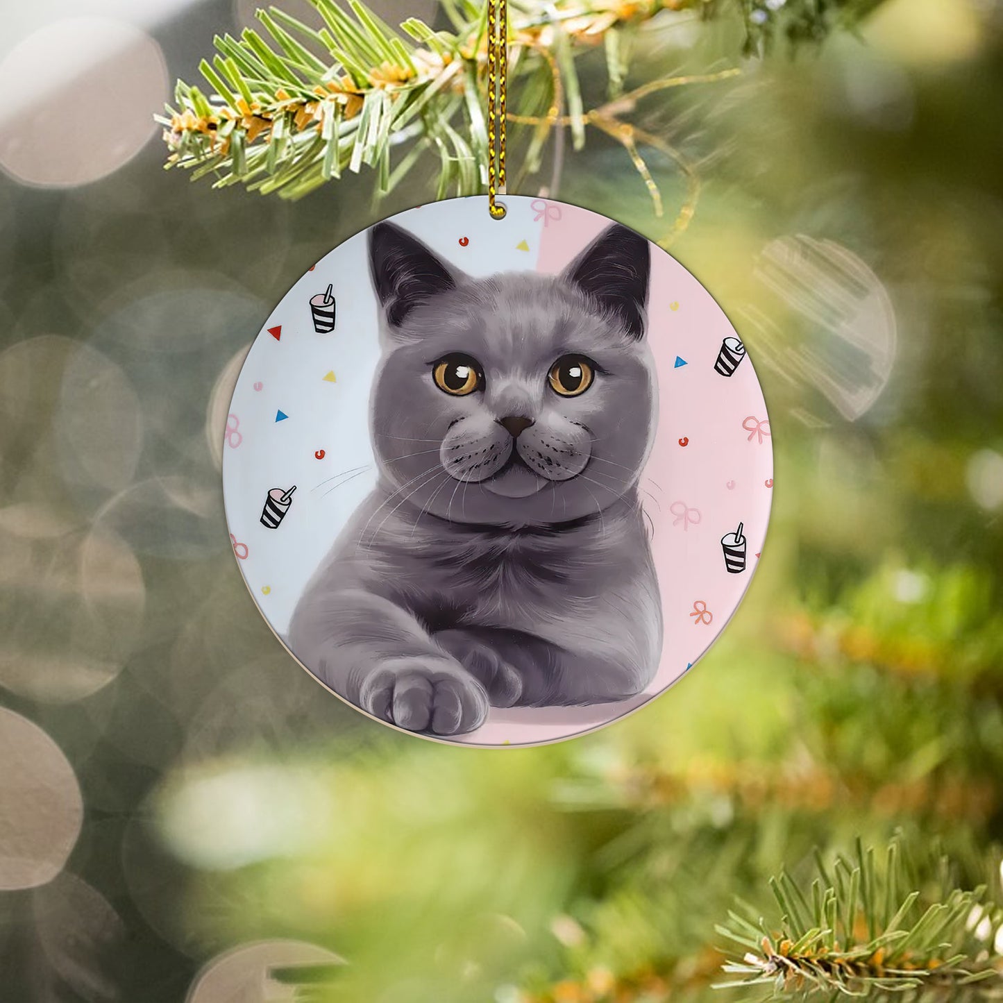 Cat Custom Pet Dog Cat Ceramic Ornament