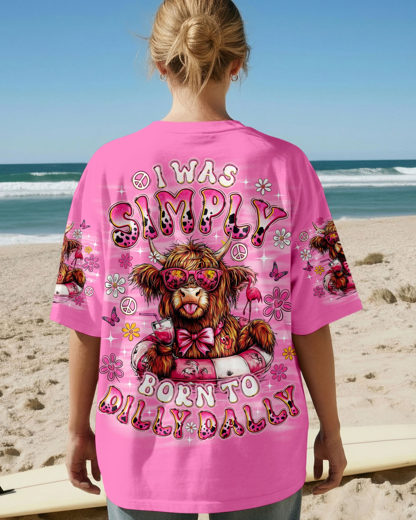 I WAS SIMPLY BORN TO DILLY DALLY COW  ALL OVER PRINT - TLNO1605262