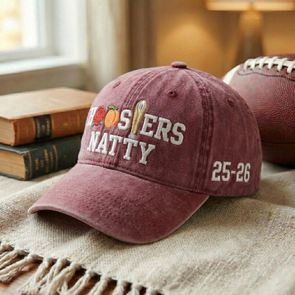 Embroidered Indiana Hoosiers Vintage Style Baseball Cap, Dyed Cap