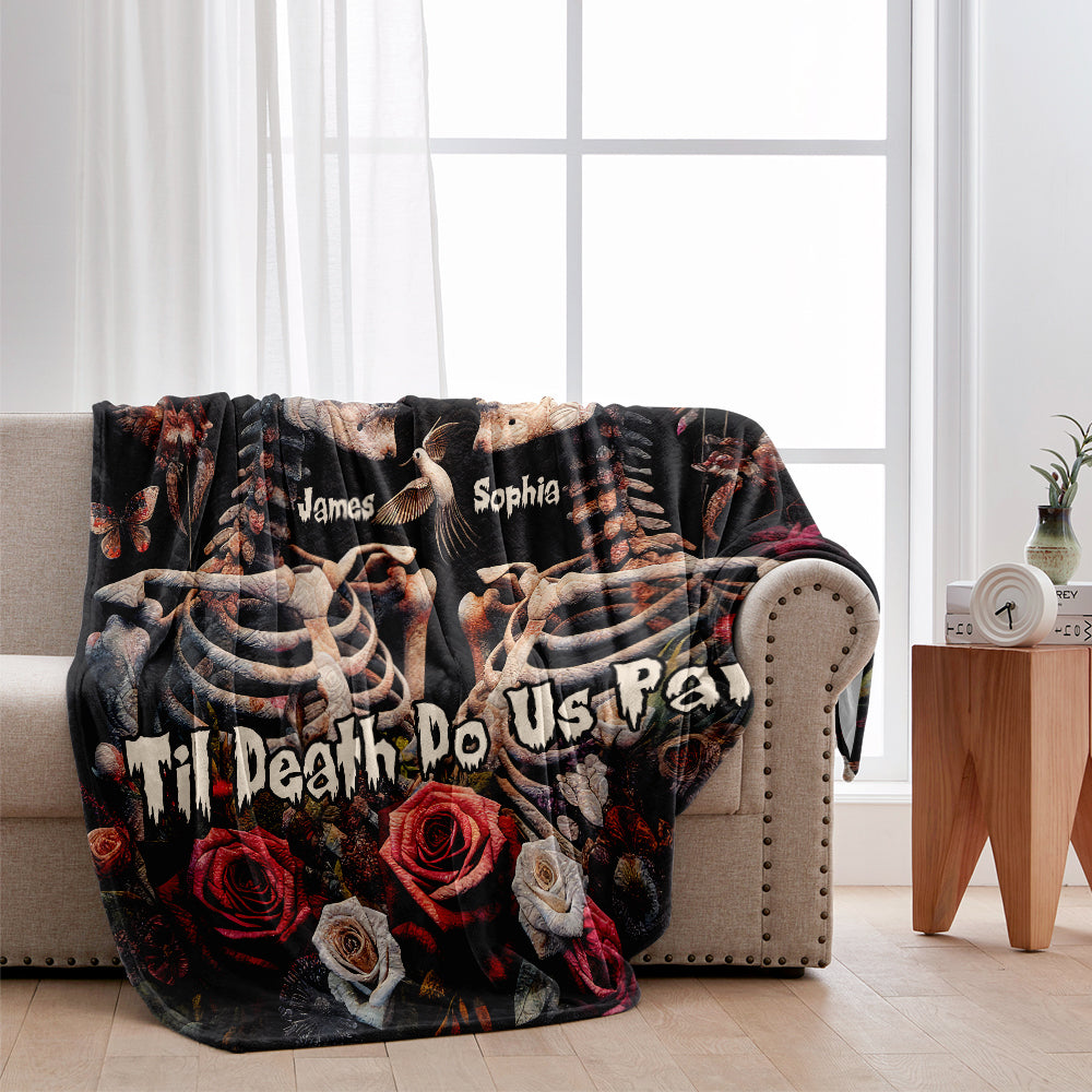 Til Death Do Us Part - Personalized Skull Blanket