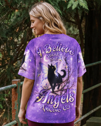 I BELIEVE THERE ARE ANGELS AMONG US BLACK CAT ALL OVER PRINT - TLNO1205261