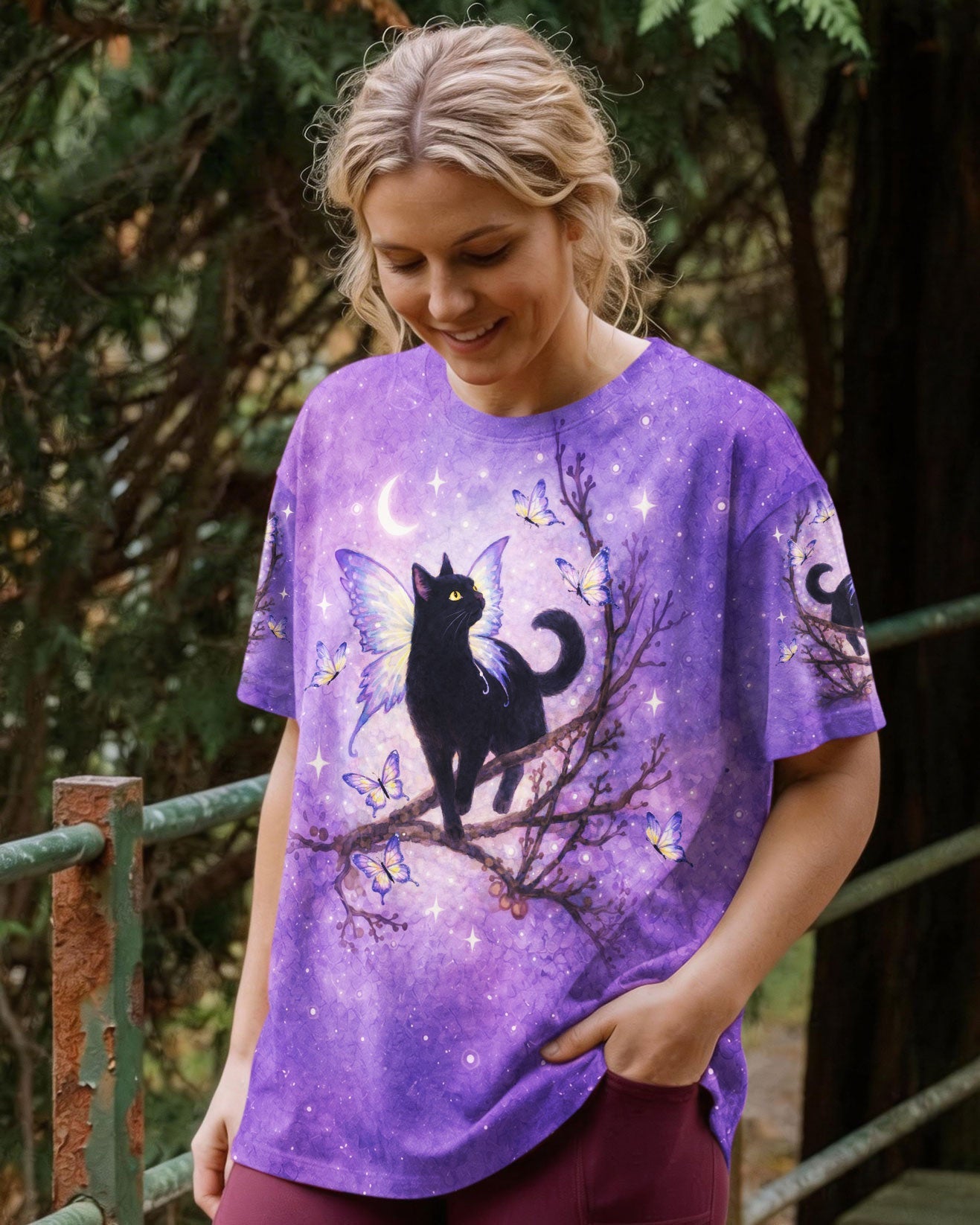 I BELIEVE THERE ARE ANGELS AMONG US BLACK CAT ALL OVER PRINT - TLNO1205261