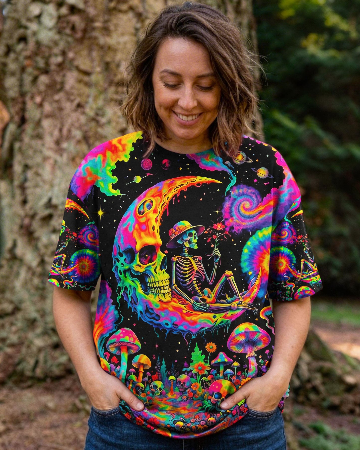HIPPIE SKULL PSYCHEDELIC  ALL OVER PRINT  - TLNO0604261