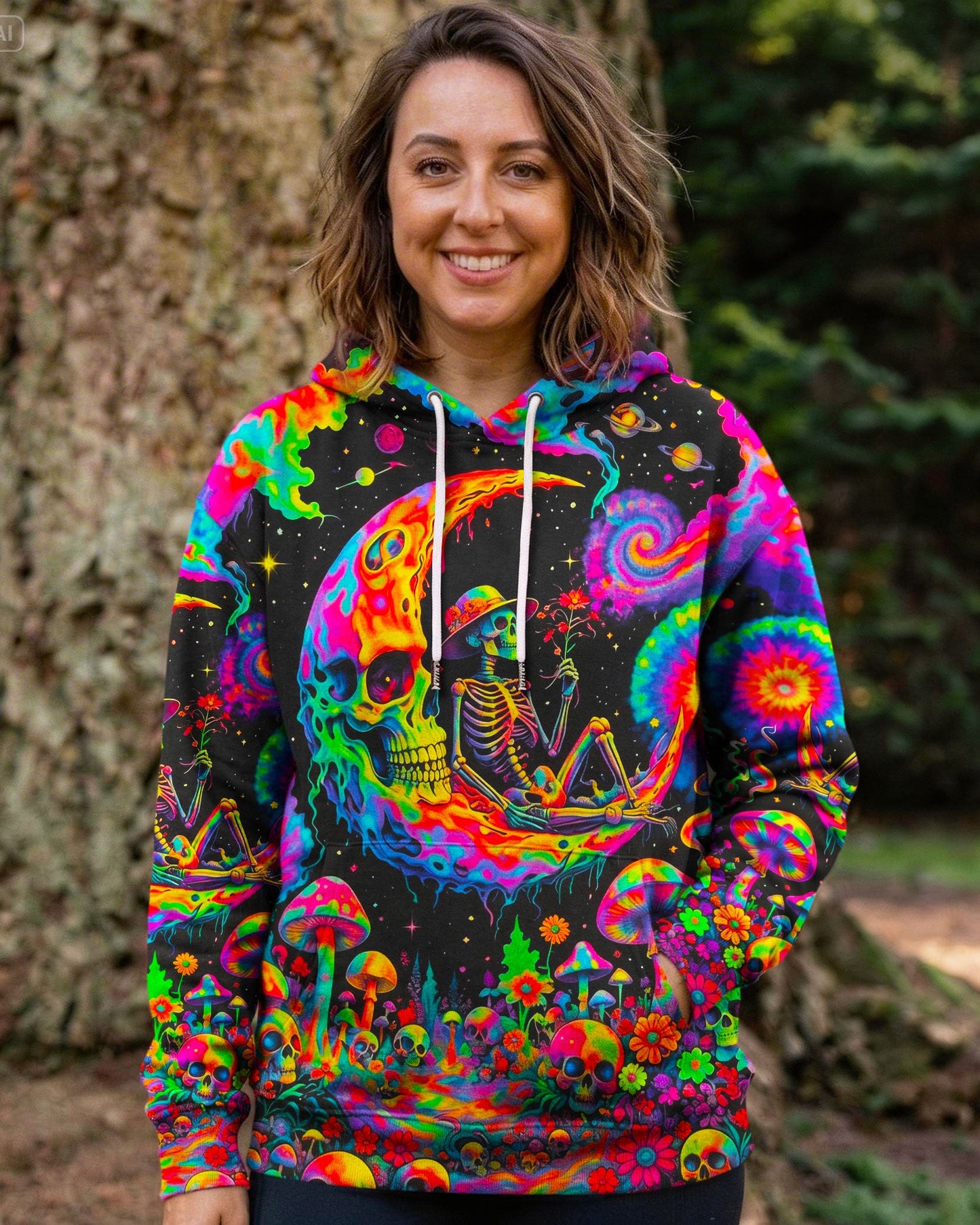 HIPPIE SKULL PSYCHEDELIC  ALL OVER PRINT  - TLNO0604261