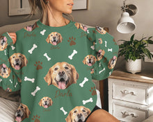 Load image into Gallery viewer, Personalized Pet Dog Cat Photo And Name Custom Sweatshirt
