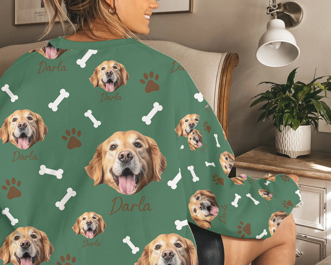 Personalized Pet Dog Cat Photo And Name Custom Sweatshirt