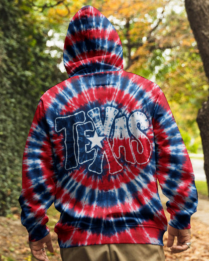 TEXAS RED WHITE & BLUE SWIRL ALL OVER PRINT   - TLHN1206263