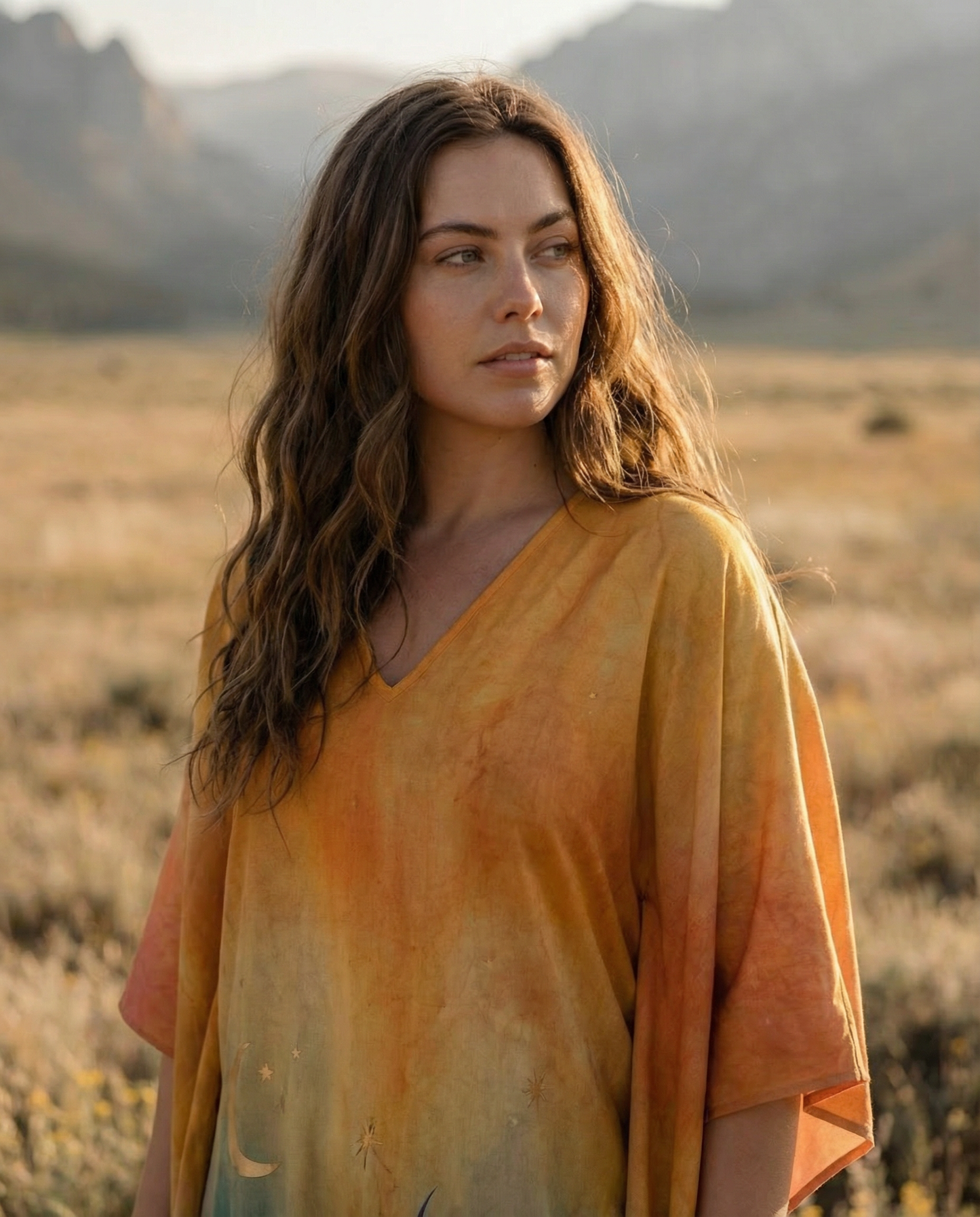 RAINBOW CRESCENT  MOON KAFTAN DRESS  - TLNO3001261