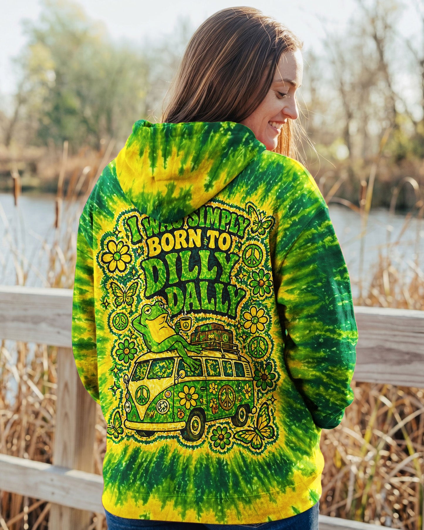I WAS SIMPLY BORN TO DILLY DALLY FROG ALL OVER PRINT - TLNO2804261