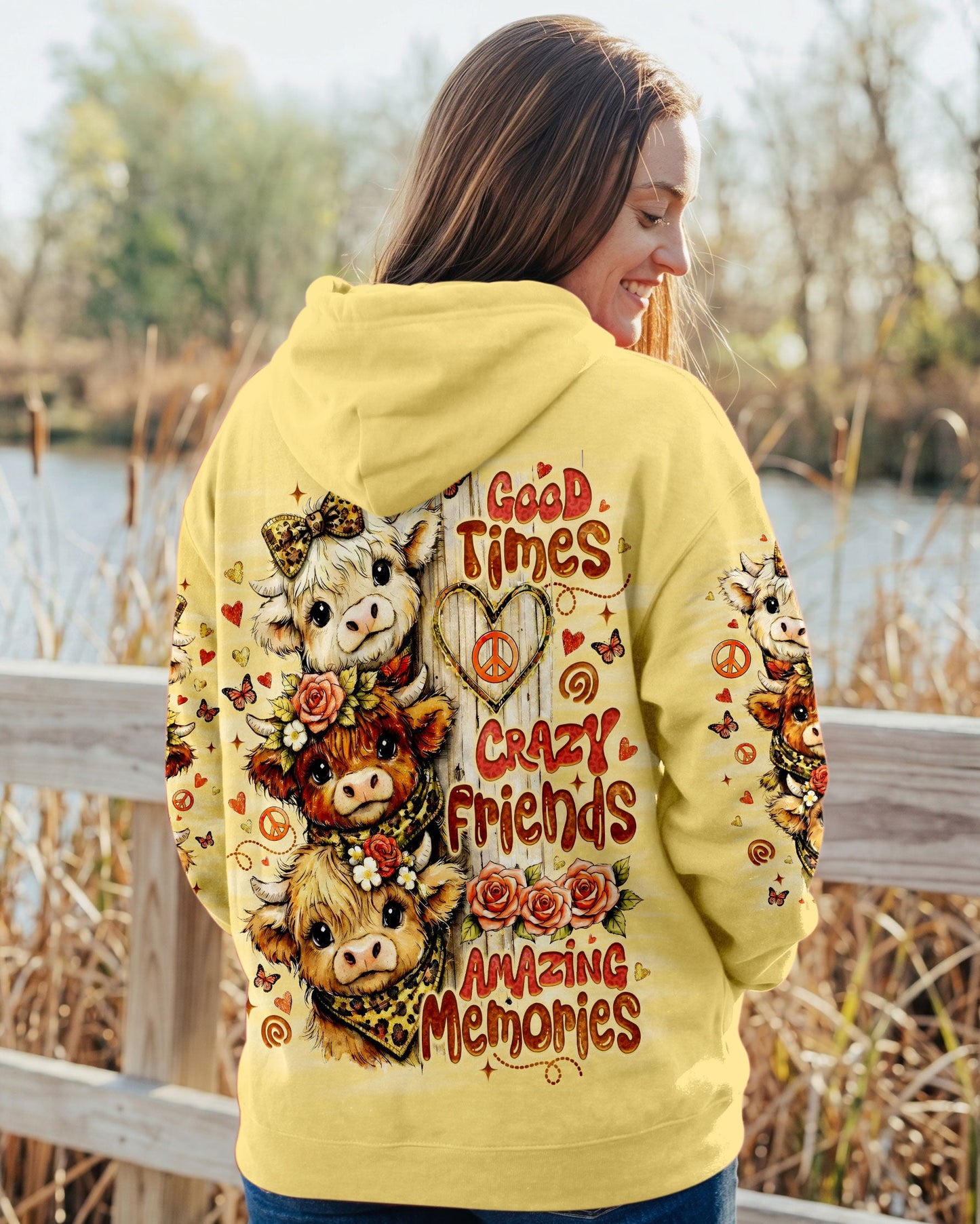 GOOD TIMES CRAZY FRIEND COW ALL OVER PRINT - TLNO1006261