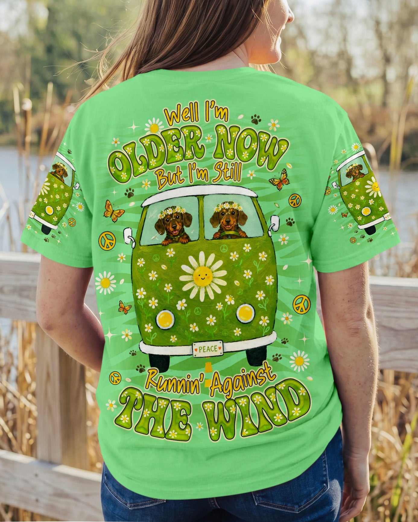 RUNNING AGAINST THE WIND DACHSHUND DOG  ALL OVER PRINT - TLNO2605261
