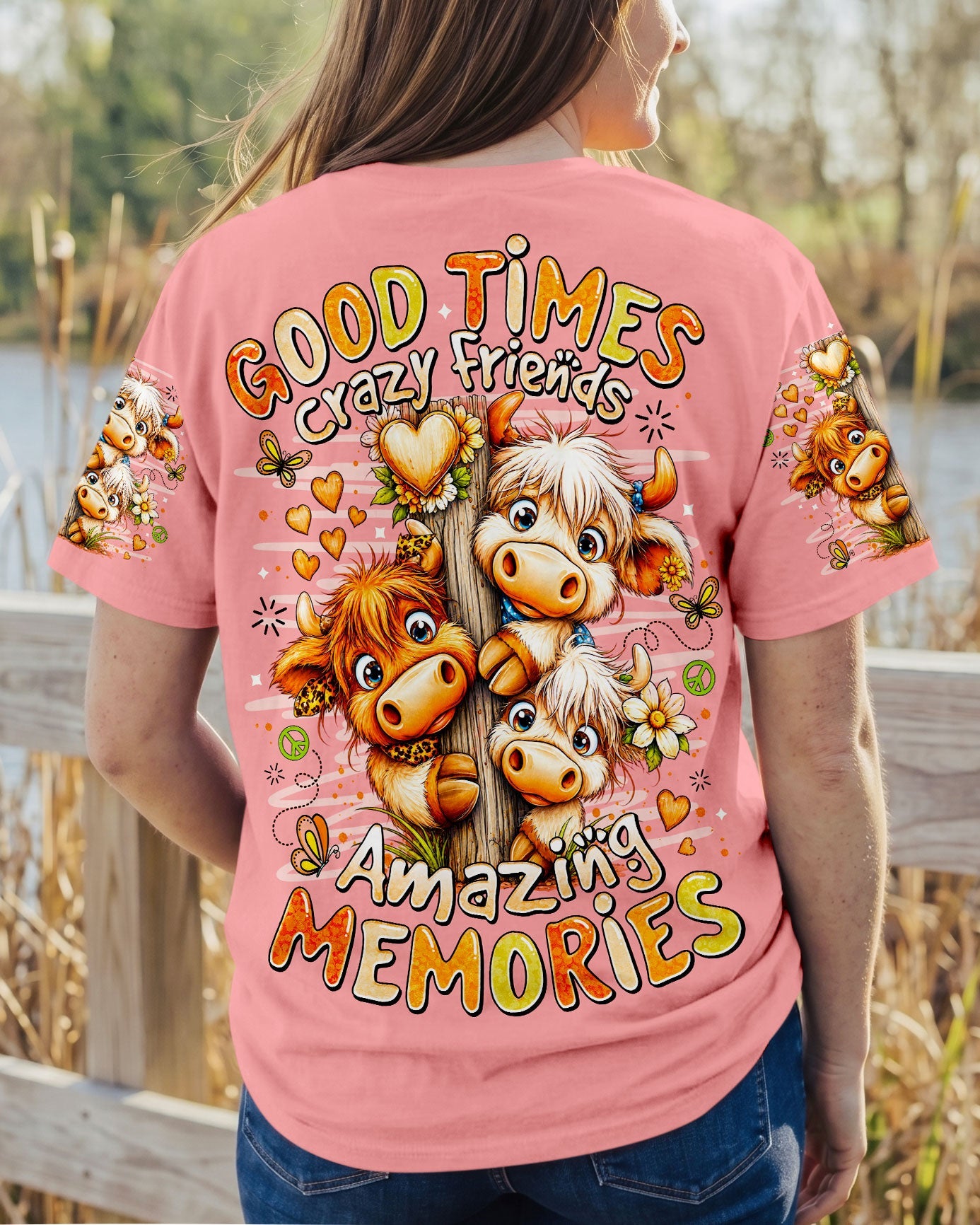 GOOD TIMES CRAZY FRIEND HIGHLAND COW ALL OVER PRINT - TLNO0807263